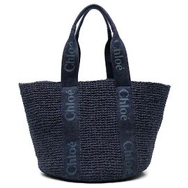 Borsa Chloé Woody in denim blu indaco Blu navy