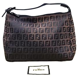 Fendi-Sac Fendi Baguette Zucca Zucchino-Marron foncé