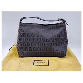 Fendi-Sac Fendi Baguette Zucca Zucchino-Marron foncé