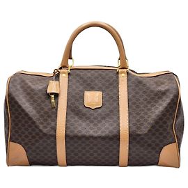Céline Bolsa de viagem Boston Duffel Triomphe da Celine Macadam Marrom