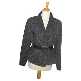 Weill Hahnentritt Wolljacke Dunkelgrau Anthrazitgrau