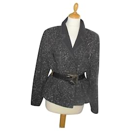 Weill Houndstooth Wool Jacket Dark Grey Dark grey