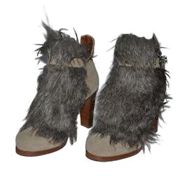 Pinko ankle boots beige deerskin Beige