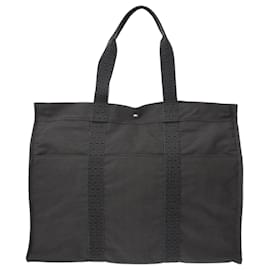 Hermès-Sac fourre-tout en toile gris pour femmes Hermes Air Line TGM-Marron