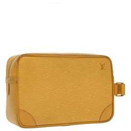 Louis Vuitton-LOUIS VUITTON Epi Clutch Bag SPO Yellow LV Auth 96111-Yellow