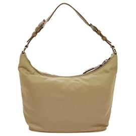 Prada-PRADA Accessory Pouch Nylon Beige Silver Auth 96069-Silvery,Beige