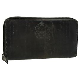 Cartera larga de cuero Berluti Caligrafía negra Auth bs19016 Negro