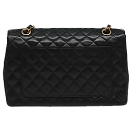 Chanel-CHANEL Matelasse Turn Lock Chain Hand Bag Lamb Skin Black Gold CC Auth yk15738A-Black,Golden