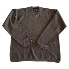 Pull vert militaire ou Kaki - coton - XXL - col V Adolfo Dominguez Kaki