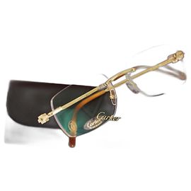 CARTIER EYEWEAR UNISEX DOUBLE C T812065 SOLID GOLD Yellow
