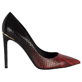 Louis Vuitton-Louis Vuitton Snakeskin Eyeline Pumps - '10s-Red
