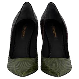 Louis Vuitton-Louis Vuitton Snakeskin Eyeline Pumps - '10s-Red