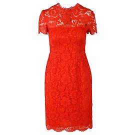 Valentino Garavani Vestido Midi de Encaje Valentino - Años 10 Roja