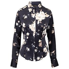 Roberto Cavalli Bluse mit Blumenmuster - 2000er Schwarz