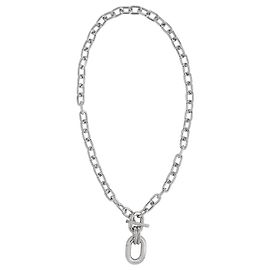 Paco Rabanne Collana XL Link in alluminio argento Argento Metallico