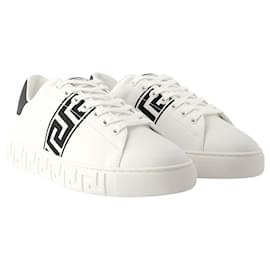 Versace-Greca Sneakers - Versace - Leather - White-White