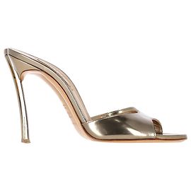 Sandales à talons hauts Casadei Blade Flash en cuir doré métallisé Doré Métallisé