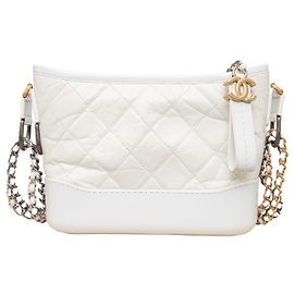Chanel gesteppte Leder Gabrielle Hobo Tasche - 10er Jahre Weiß