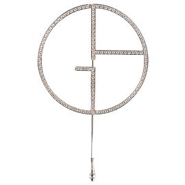 Giorgio Armani 18K White Gold Borgonuovo Brooch - '20s Silvery Metallic