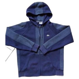Lacoste Jaqueta de Moletom Bicolor de Algodão Cinza Escuro Azul Marinho Cinza antracite Azul marinho