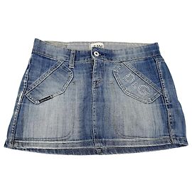 Minissaia de algodão azul D&G Azul