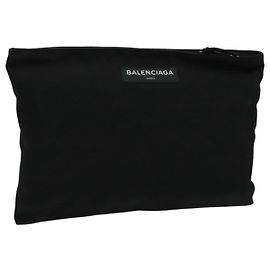 BALENCIAGA Clutch Bag Canvas Black 459745 Auth bs19010 Black