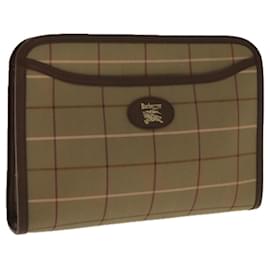 Autre Marque-Burberrys Nova Check Clutch Bag Canvas Beige Auth 95590-Beige
