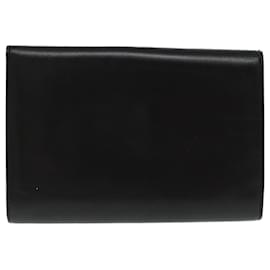 Hermès-HERMES Clutch Bag Leather Black Gold Auth yk15555-Black,Golden