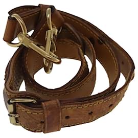 Louis Vuitton-LOUIS VUITTON Adjustable Shoulder Strap Leather 32.3""-39.4"" Beige Auth 95321-Beige