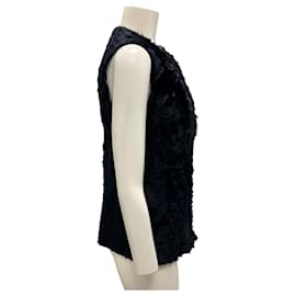 Autre Marque-Susan Bender Navy Blue Persian Lamb Fur Vest-Navy blue