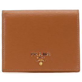 Brown Prada Vitello Move Bifold Wallet Brown