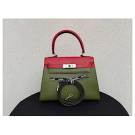 Hermès-Hermès Mini Kelly 20 cm Vintage Lizard Bright Red Ghw-Red