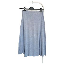 Samsoe & Samsoe Falda midi de viscosa y algodón azul claro Samsoe Samsoe Azul claro