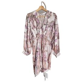 Vestido mini de viscose impressa Iro Nirveli com mangas longas Multicor
