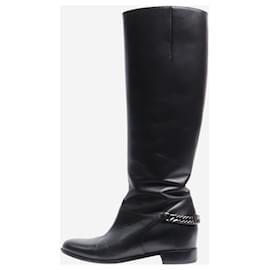 Christian Louboutin-Black leather riding boots - size EU 40.5-Black