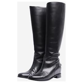 Christian Louboutin-Black leather riding boots - size EU 40.5-Black