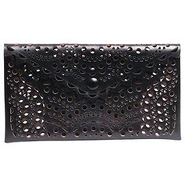 Alaïa Black laser cutout wallet Black
