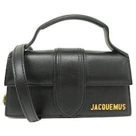 Jacquemus-NINE JACQUEMUS LE BAMBINO 213BA006 BLACK LEATHER SHOULDER BAG-Black
