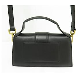 Jacquemus-NINE JACQUEMUS LE BAMBINO 213BA006 BLACK LEATHER SHOULDER BAG-Black