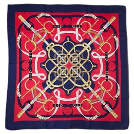 Lenço Hermès clássico Eperon d'Or Vermelho