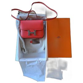 Hermès Constance Mini 18 Epsom Leder Koralle Palladium Koralle