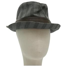 Louis Vuitton-Chapeau LOUIS VUITTON en coton gris LV Auth bs19057-Marron