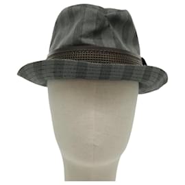 Louis Vuitton-Chapeau LOUIS VUITTON en coton gris LV Auth bs19057-Marron