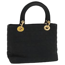 Christian Dior-Christian Dior Canage Hand Bag Nylon Black Gold Auth yk15712-Black,Golden