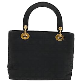 Christian Dior-Christian Dior Canage Hand Bag Nylon Black Gold Auth yk15712-Black,Golden