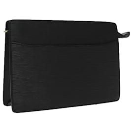 Louis Vuitton-LOUIS VUITTON Epi Pochette Homme Clutch Bag Black Noir M52522 LV Auth 94282-Black