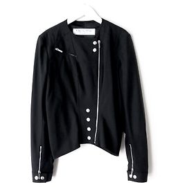 Christian Dior x Galliano SS04 Logo Popper & Zip Slim Biker Jacket Black