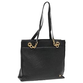 Borsa a spalla BALLY in pelle nera e oro Auth fm3969 Nero D'oro