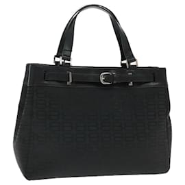 Balenciaga-Sac fourre-tout en toile BB Monogram BALENCIAGA Noir Argent Auth 94769-Noir,Argenté