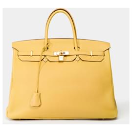 Hermès-Sac HERMES Birkin 40 en Cuir Jaune - 102226-Jaune